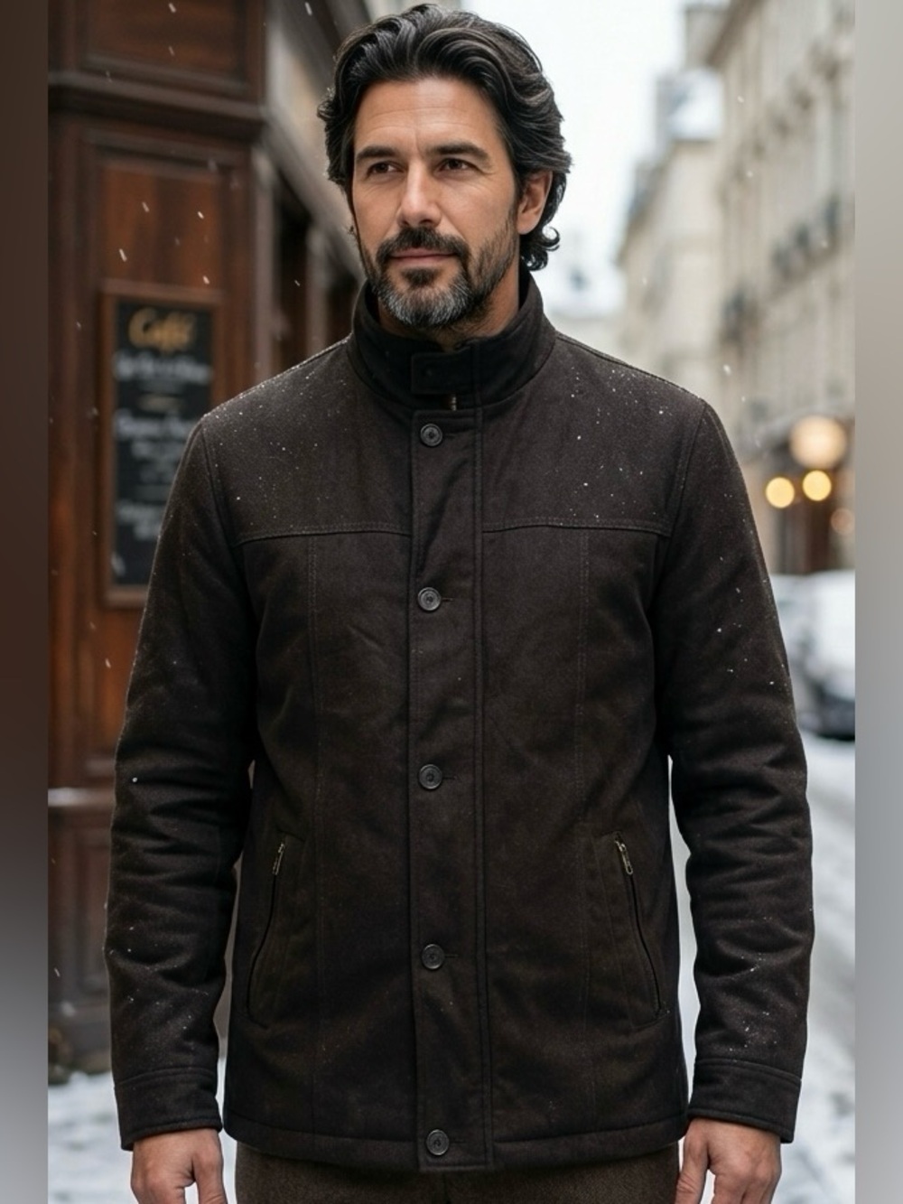 London Fog Deep Brown Men's Winter Office Utility Wool Blend Coat Size M